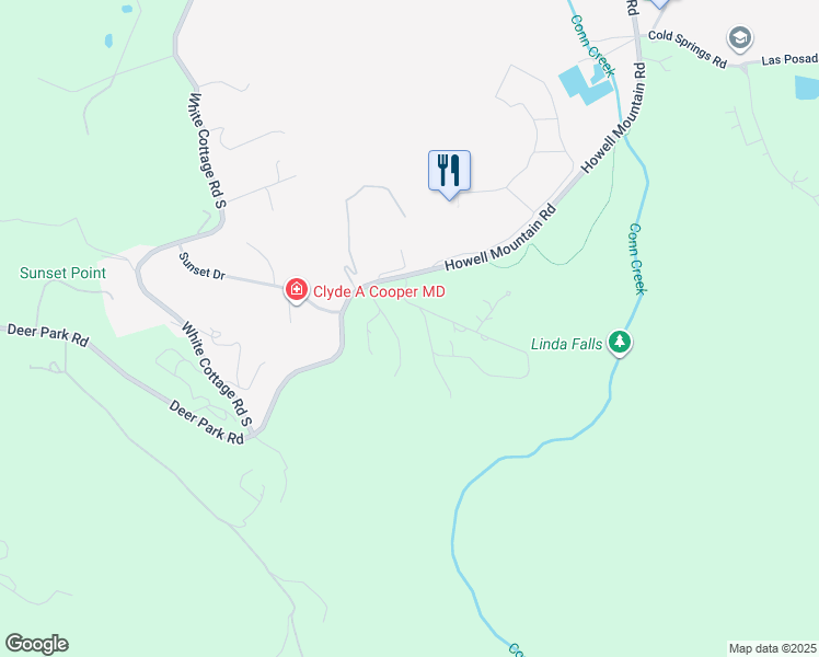 map of restaurants, bars, coffee shops, grocery stores, and more near 536 Linda Falls Terrace in Angwin