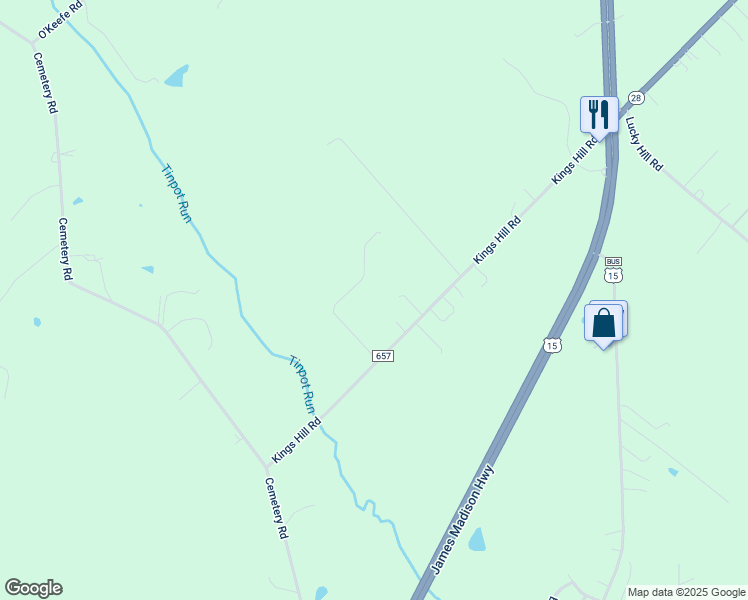 map of restaurants, bars, coffee shops, grocery stores, and more near 11481 Tilia Lane in Bealeton
