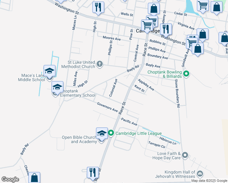 map of restaurants, bars, coffee shops, grocery stores, and more near 1306 Colonial Avenue in Cambridge