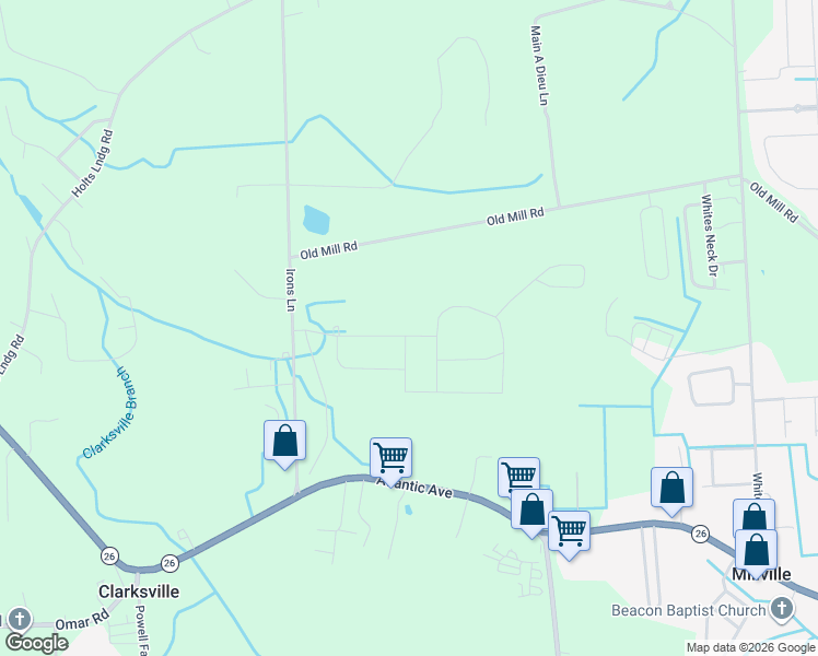 map of restaurants, bars, coffee shops, grocery stores, and more near 35196 Old Mill Road in Dagsboro