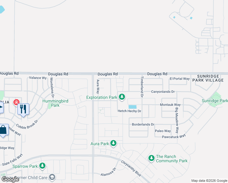 map of restaurants, bars, coffee shops, grocery stores, and more near 3999 Audris Way in Rancho Cordova