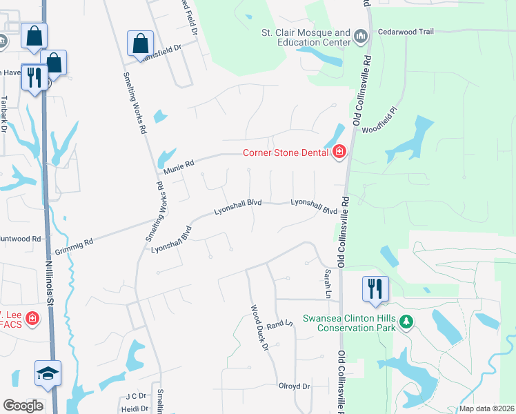 map of restaurants, bars, coffee shops, grocery stores, and more near 4098 Banbury Place in Swansea