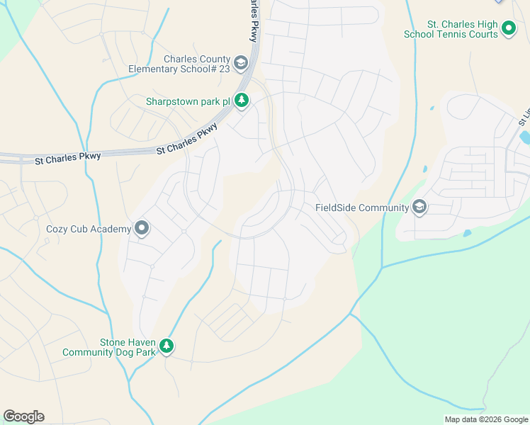 map of restaurants, bars, coffee shops, grocery stores, and more near 5548 Wordsworth Place in Waldorf