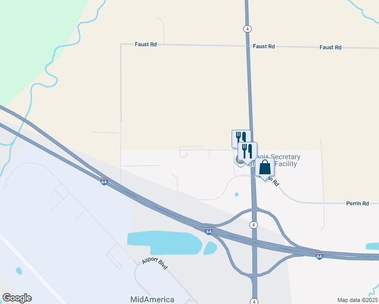 map of restaurants, bars, coffee shops, grocery stores, and more near 9233 State Route 4 in Mascoutah