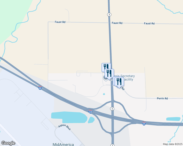 map of restaurants, bars, coffee shops, grocery stores, and more near 9233 State Route 4 in Mascoutah