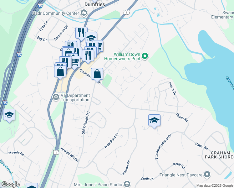 map of restaurants, bars, coffee shops, grocery stores, and more near 3760 Scotsman Cove in Triangle