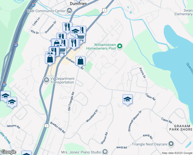 map of restaurants, bars, coffee shops, grocery stores, and more near 3760 Scotsman Cove in Triangle