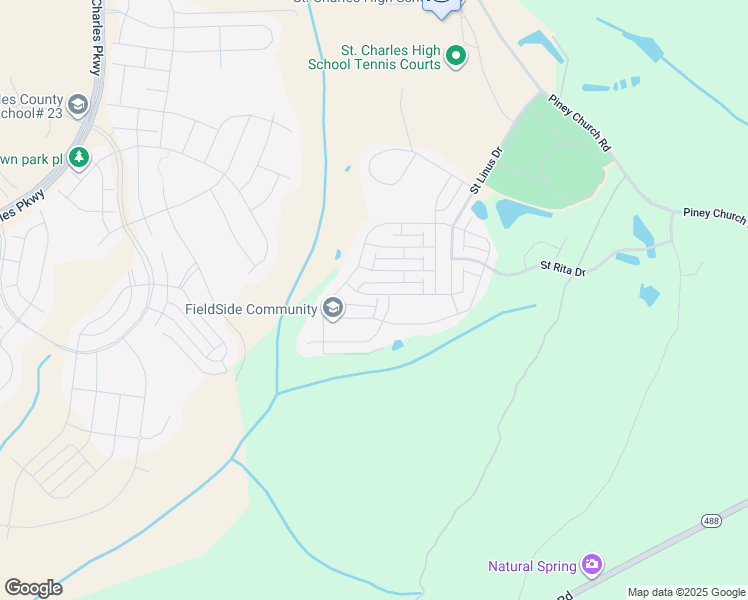 map of restaurants, bars, coffee shops, grocery stores, and more near 5615 Barnstormers Lane in Waldorf