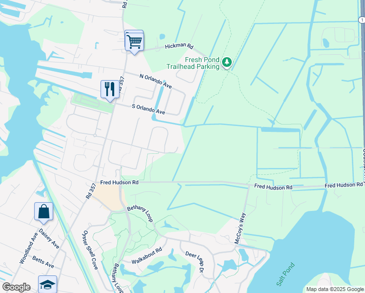 map of restaurants, bars, coffee shops, grocery stores, and more near 38384 Virginia Drive in Bethany Beach