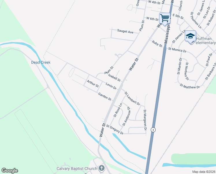 map of restaurants, bars, coffee shops, grocery stores, and more near 316 Isabell Street in Cahokia