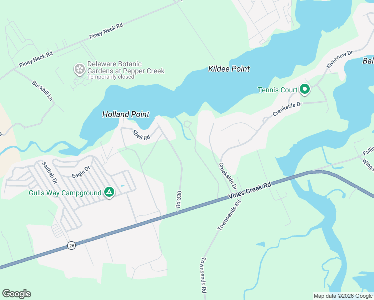 map of restaurants, bars, coffee shops, grocery stores, and more near 31263 Helms Landing Road in Dagsboro