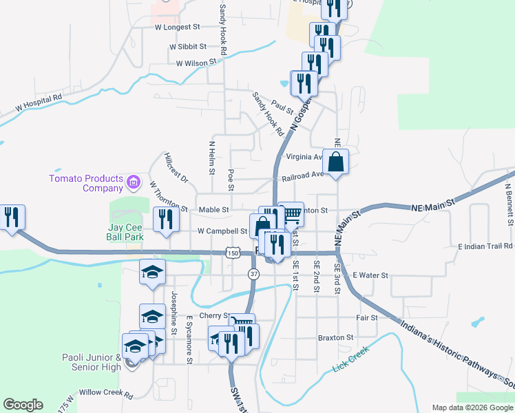 map of restaurants, bars, coffee shops, grocery stores, and more near 215 West Horton Avenue in Paoli
