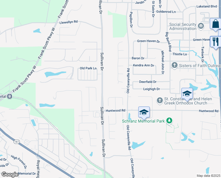 map of restaurants, bars, coffee shops, grocery stores, and more near 3813 Appaloosa Drive in Swansea