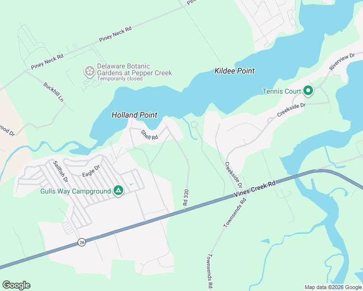 map of restaurants, bars, coffee shops, grocery stores, and more near 31263 Helms Landing Road in Dagsboro