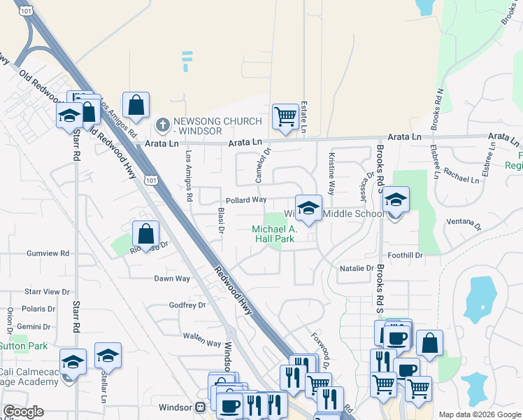 map of restaurants, bars, coffee shops, grocery stores, and more near 80 Diana Court in Windsor