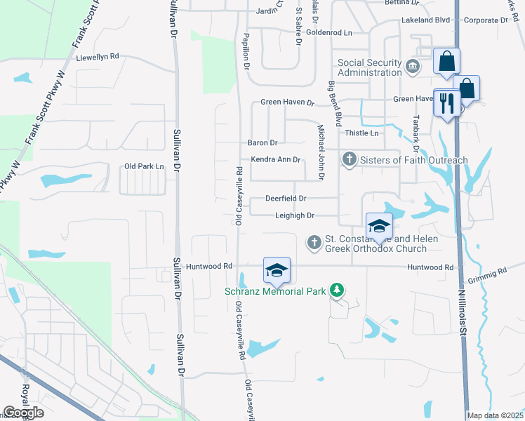 map of restaurants, bars, coffee shops, grocery stores, and more near 725 Leighigh Drive in Swansea