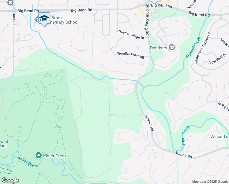 map of restaurants, bars, coffee shops, grocery stores, and more near 571 Brook Meadow Drive in Ballwin