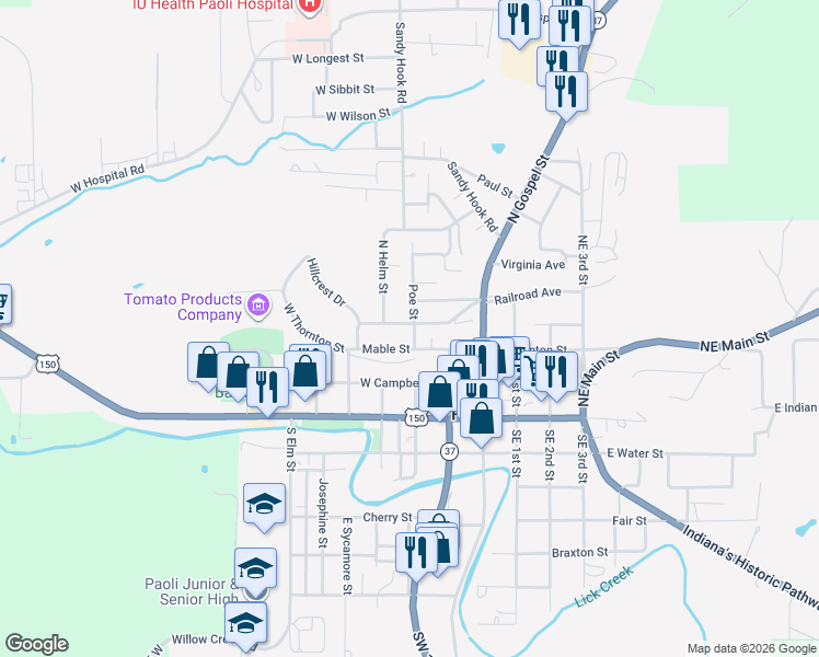 map of restaurants, bars, coffee shops, grocery stores, and more near 215 West Horton Avenue in Paoli