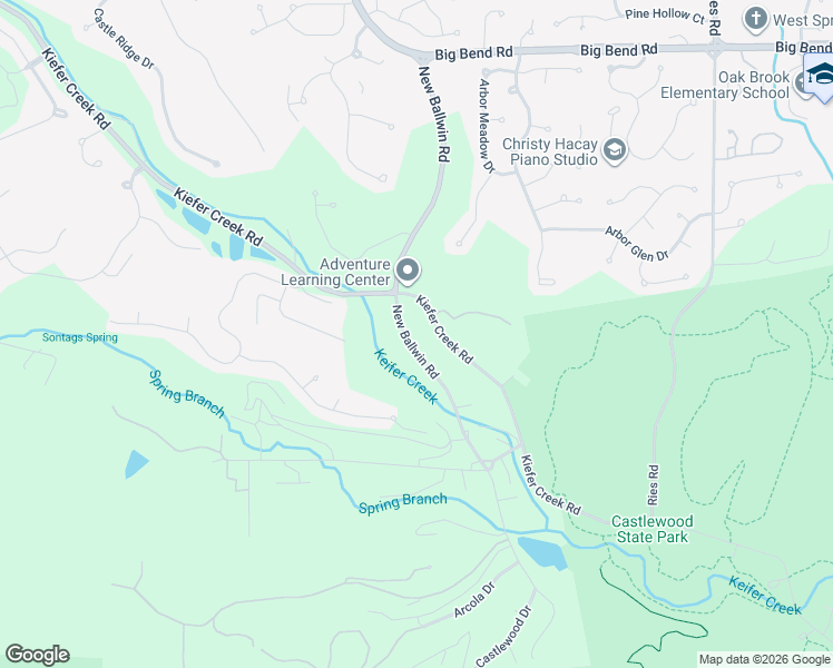 map of restaurants, bars, coffee shops, grocery stores, and more near 916 New Ballwin Road in Ballwin