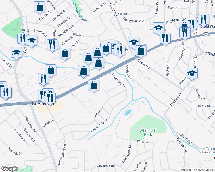 map of restaurants, bars, coffee shops, grocery stores, and more near 9238 Lurline Drive in Saint Louis