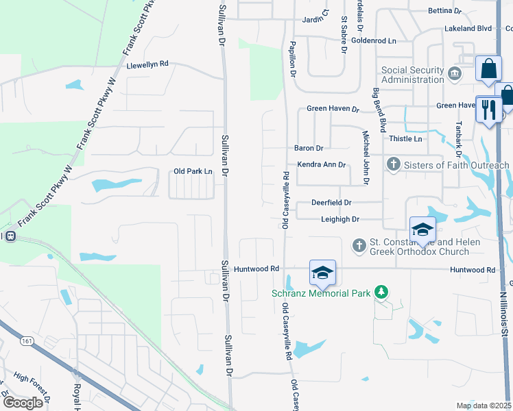 map of restaurants, bars, coffee shops, grocery stores, and more near 3813 Appaloosa Drive in Swansea