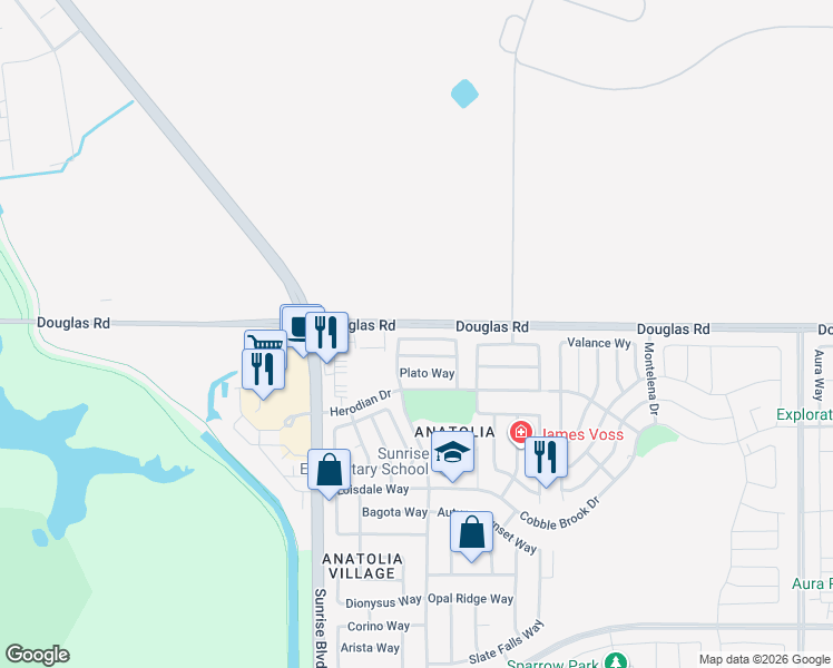 map of restaurants, bars, coffee shops, grocery stores, and more near 3939 Aristotle Circle in Rancho Cordova