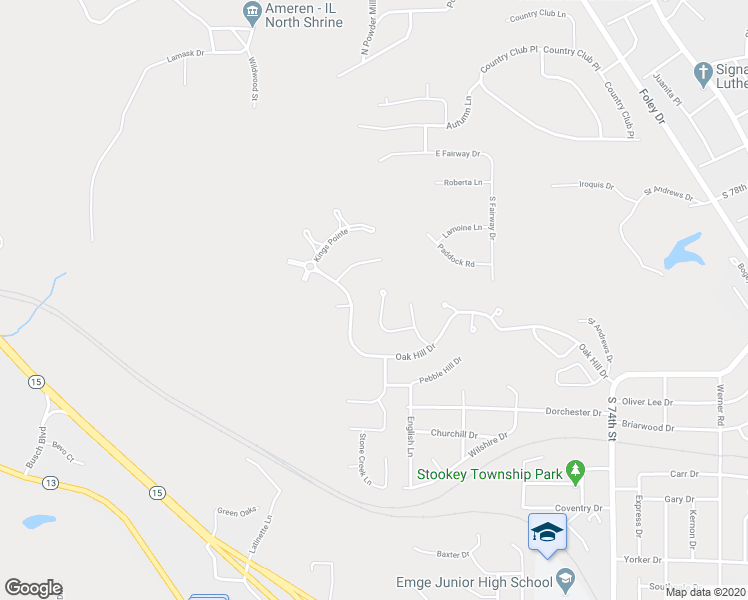 map of restaurants, bars, coffee shops, grocery stores, and more near 120 Red Fox Road in Belleville