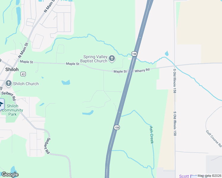 map of restaurants, bars, coffee shops, grocery stores, and more near 112 Cindy Lane in Shiloh