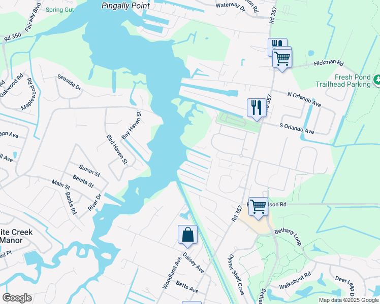 map of restaurants, bars, coffee shops, grocery stores, and more near 38140 River Street in Sussex County