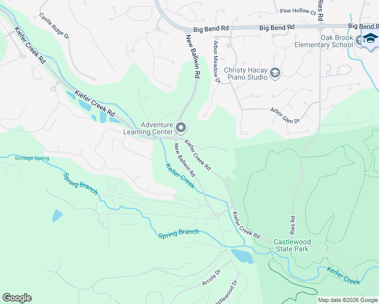 map of restaurants, bars, coffee shops, grocery stores, and more near 916 New Ballwin Road in Ballwin