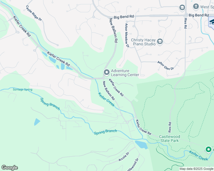map of restaurants, bars, coffee shops, grocery stores, and more near 910 New Ballwin Road in Ballwin