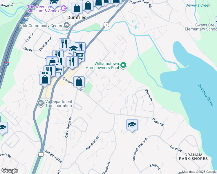 map of restaurants, bars, coffee shops, grocery stores, and more near 3722 Tavern Way in Triangle