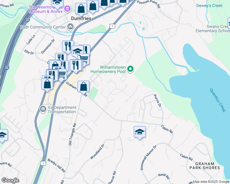 map of restaurants, bars, coffee shops, grocery stores, and more near 3722 Tavern Way in Triangle