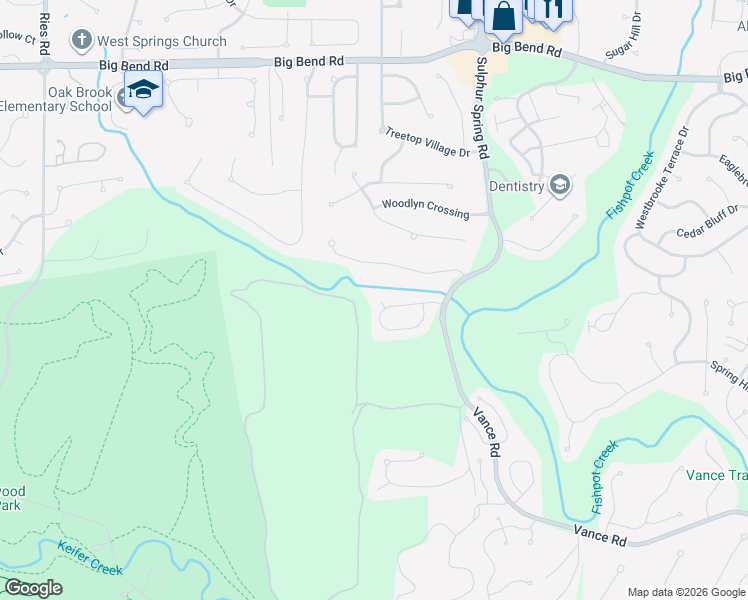 map of restaurants, bars, coffee shops, grocery stores, and more near 609 Brook Meadow Drive in Ballwin