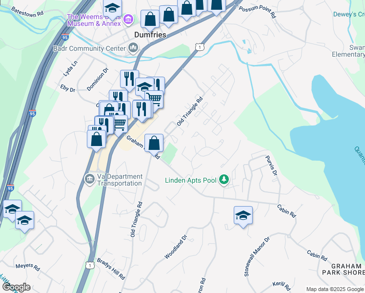 map of restaurants, bars, coffee shops, grocery stores, and more near 3807 Port Hope Point in Triangle