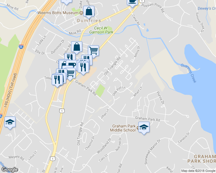 map of restaurants, bars, coffee shops, grocery stores, and more near 3807 Port Hope Point in Triangle