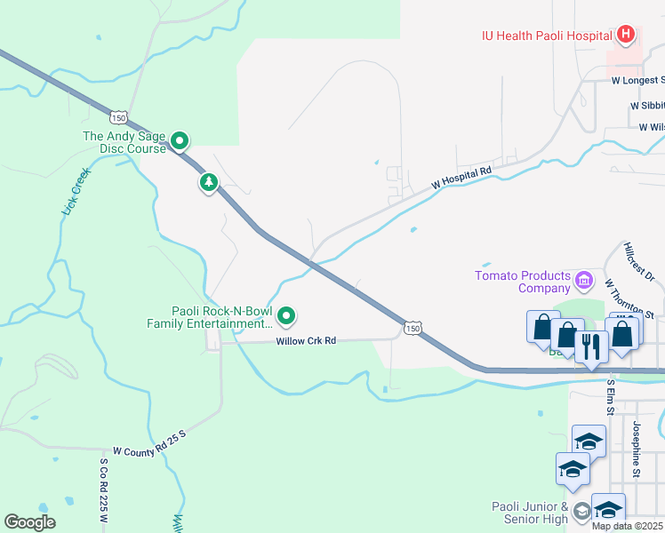 map of restaurants, bars, coffee shops, grocery stores, and more near 1710 West Main Street in Paoli