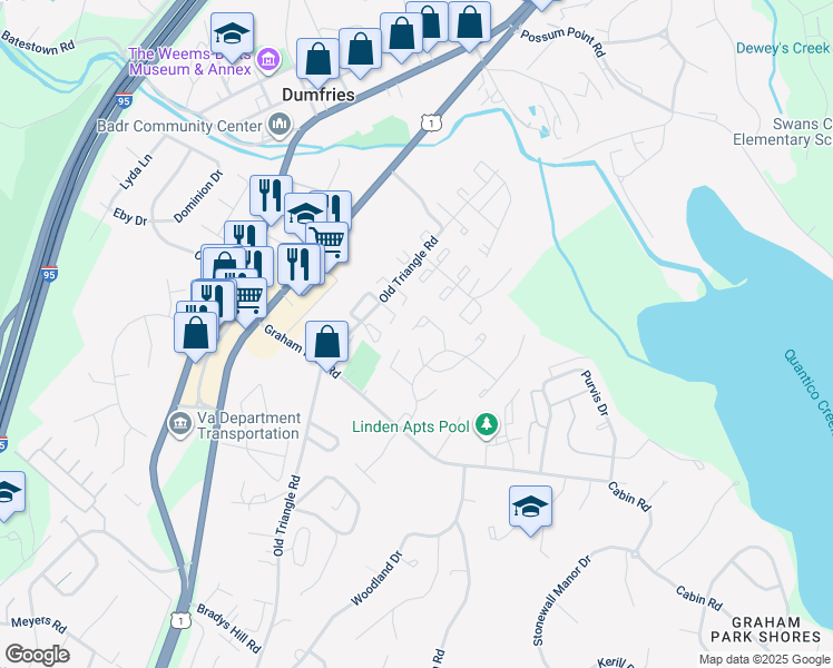 map of restaurants, bars, coffee shops, grocery stores, and more near 3687 Masthead Trail in Triangle
