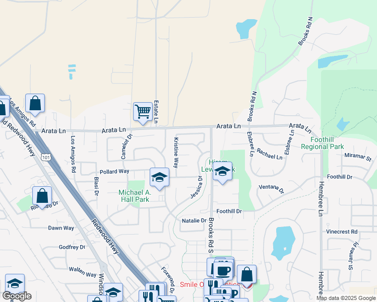 map of restaurants, bars, coffee shops, grocery stores, and more near 119 Mirna Court in Windsor
