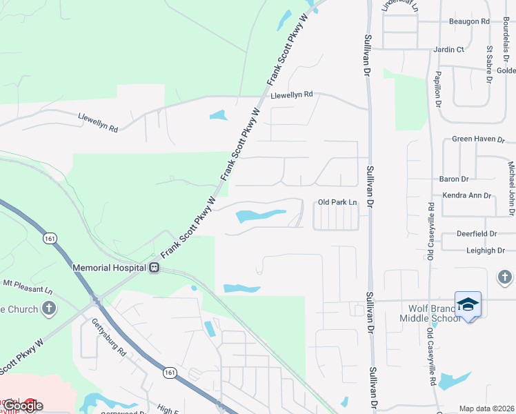 map of restaurants, bars, coffee shops, grocery stores, and more near 1842 Carrington Way in Belleville