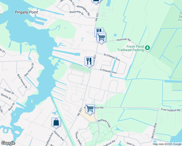 map of restaurants, bars, coffee shops, grocery stores, and more near 3845 East Pine Tree in Ocean View