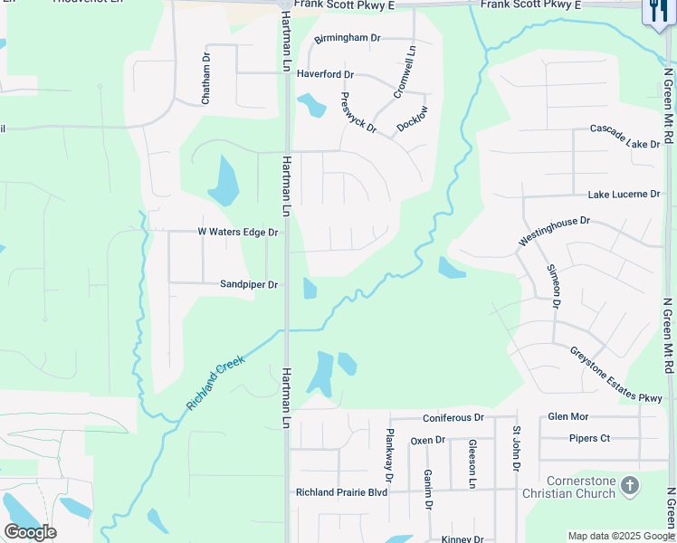 map of restaurants, bars, coffee shops, grocery stores, and more near 1311 Hartman Lane in Belleville