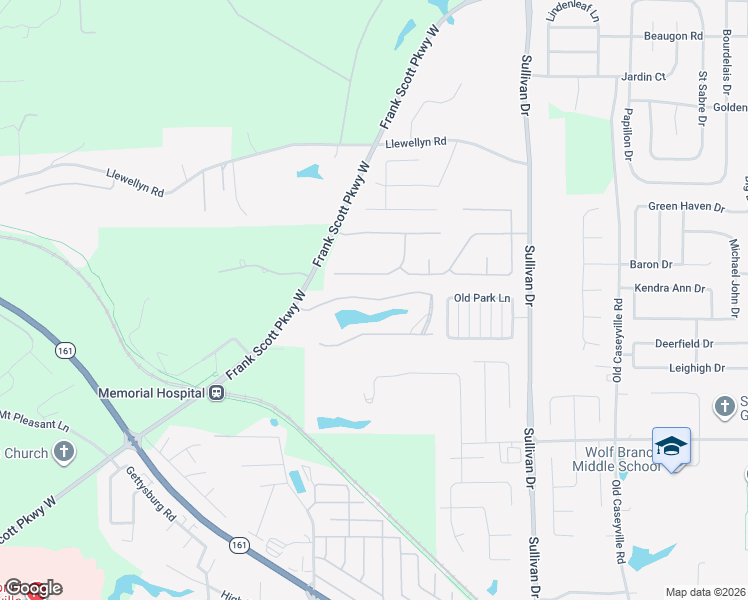 map of restaurants, bars, coffee shops, grocery stores, and more near 1842 Carrington Way in Belleville