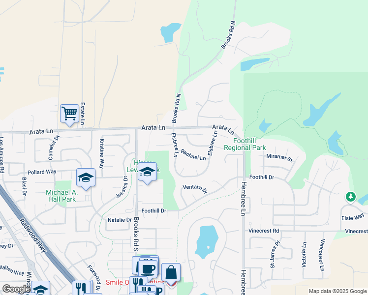 map of restaurants, bars, coffee shops, grocery stores, and more near 1122 Rachael Lane in Windsor