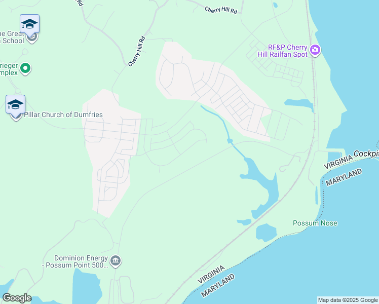 map of restaurants, bars, coffee shops, grocery stores, and more near 18126 Marsh Pine Road in Dumfries