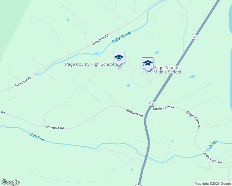 map of restaurants, bars, coffee shops, grocery stores, and more near 110 Foltz Lane in Shenandoah