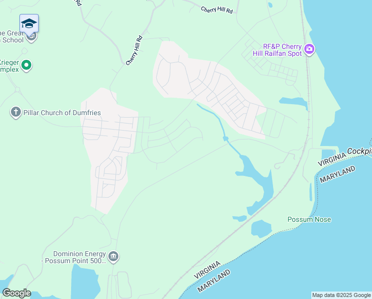 map of restaurants, bars, coffee shops, grocery stores, and more near 18126 Marsh Pine Road in Dumfries