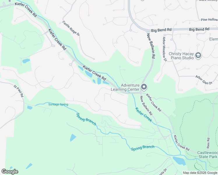 map of restaurants, bars, coffee shops, grocery stores, and more near 912 Kiefer Ridge Drive in Ballwin