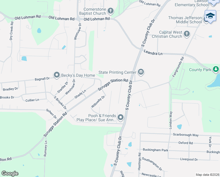map of restaurants, bars, coffee shops, grocery stores, and more near 1611 Northport Drive in Jefferson City