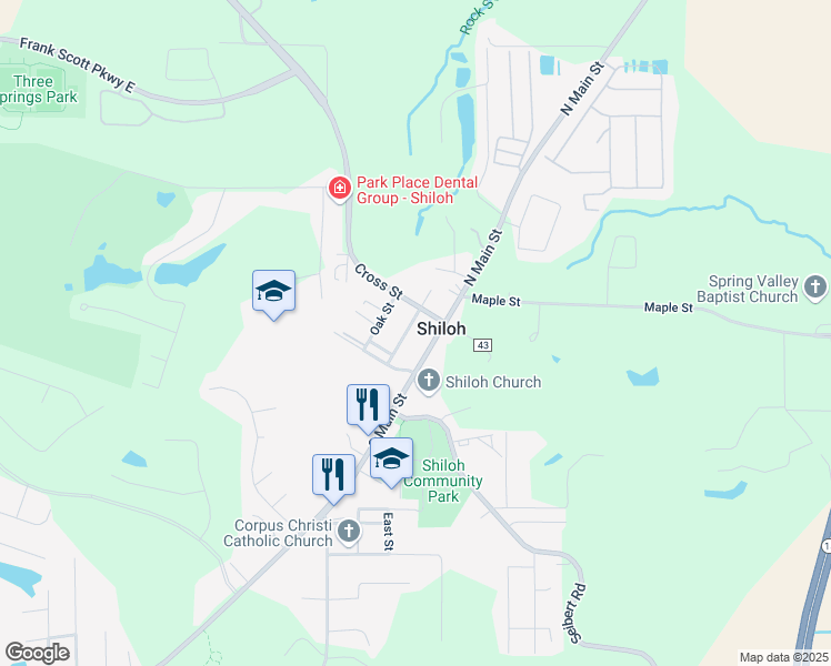 map of restaurants, bars, coffee shops, grocery stores, and more near in Shiloh